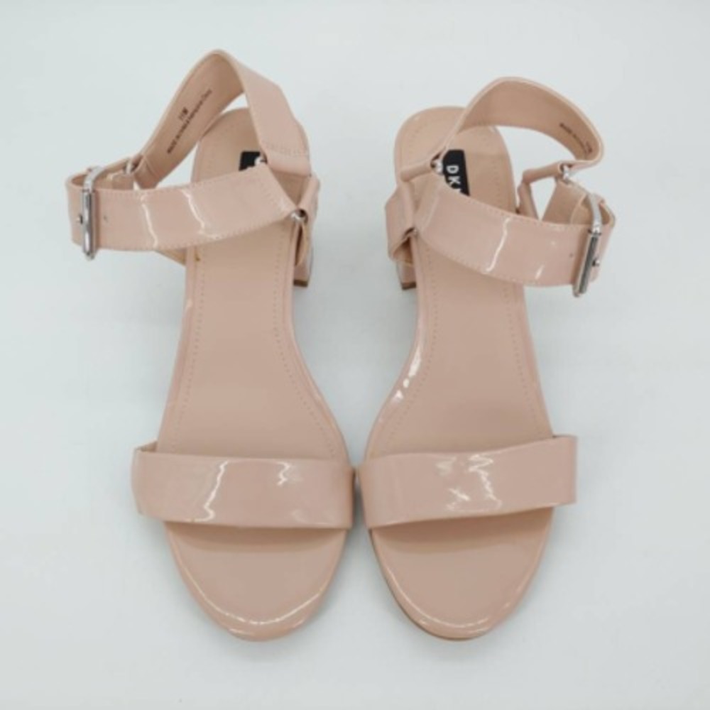 Dkny Shoes Womens Sierra Ankle Strap Sandals Pink Buckle Block Heel 11 New